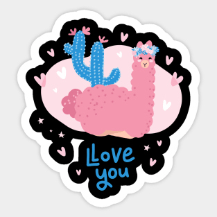 llama valentines day Sticker